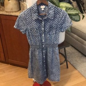 VINTAGE Mossimo Retro Polka Dot Denim Dress 100% Cotton